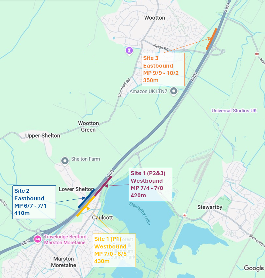locations of noise barriers installed